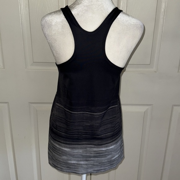 Norma Kamali Black Ombre Striped Active Racerback Tank - Picture 2 of 5